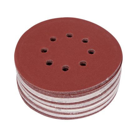 YATO Faser-Schleifscheibe mit Klettverschluss 150 mm / P240 8 Löcher (50 Stück)