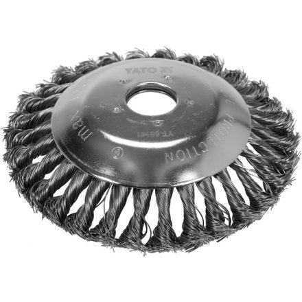 YATO Verdrehbürste schräg 150 x 25,4 mm für Rasenmäher, Rasentrimmer